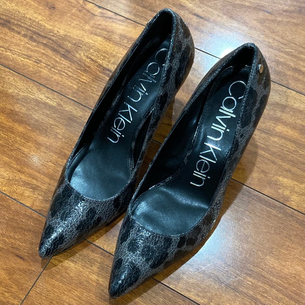 Calvin Klein Snakeskin Embossed Pump